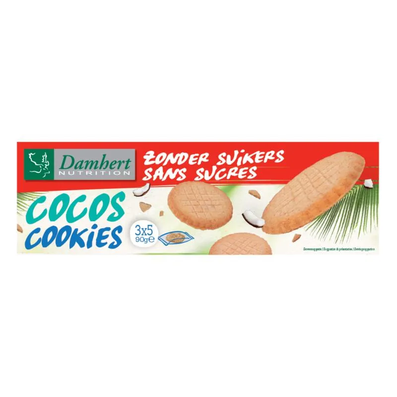 Damhert Cocos cookies zonder suikers (90 gr)
