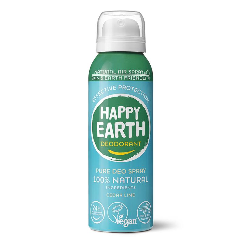 Happy Earth Natuurlijke deo natural air sp ray cedar lime (100 ml)