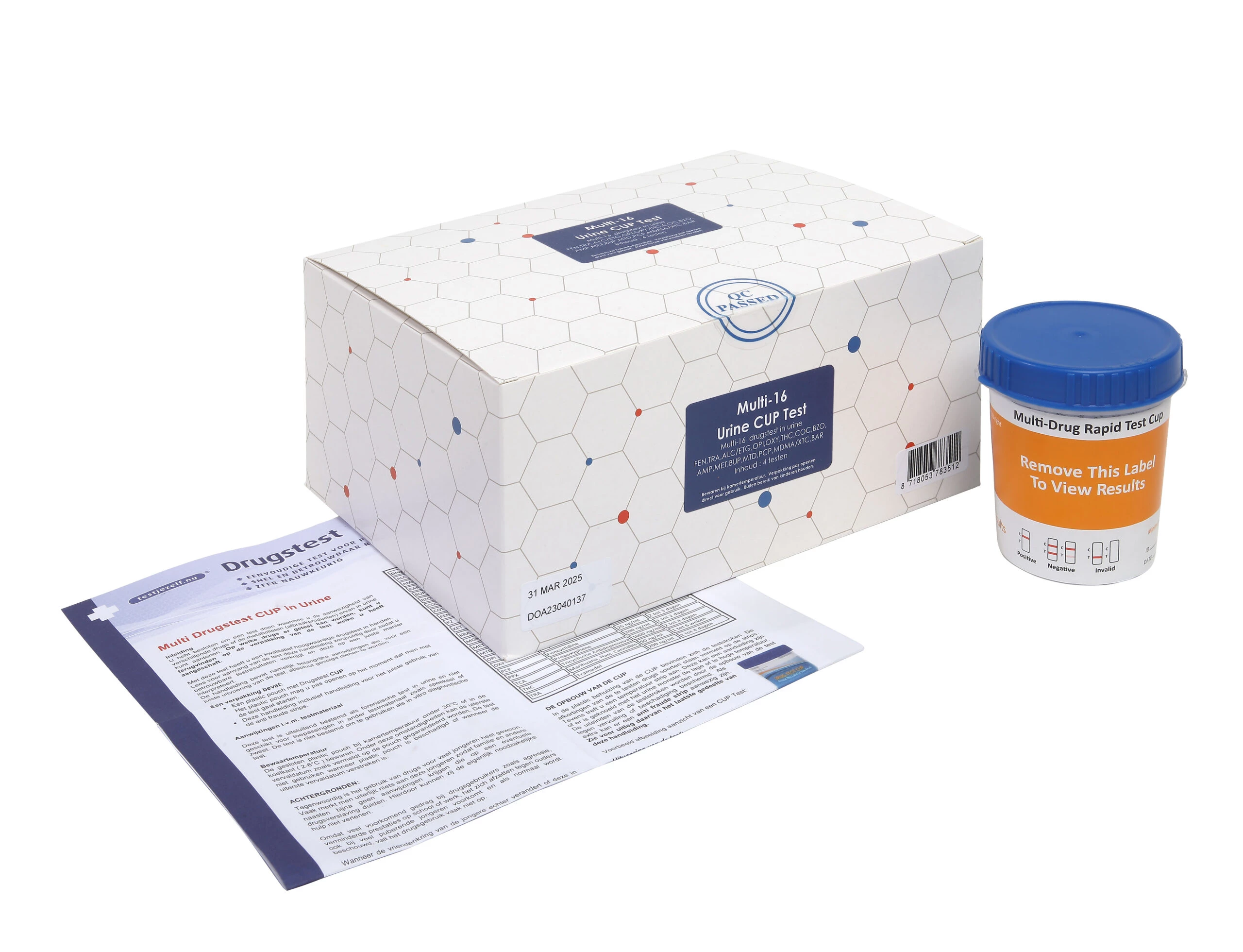 Testjezelf.Nu Multi 16 Drugstest Cup Urine (4 stuks)