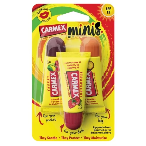 Carmex Lip balm mini assorti tube 3-p ack (1 set)