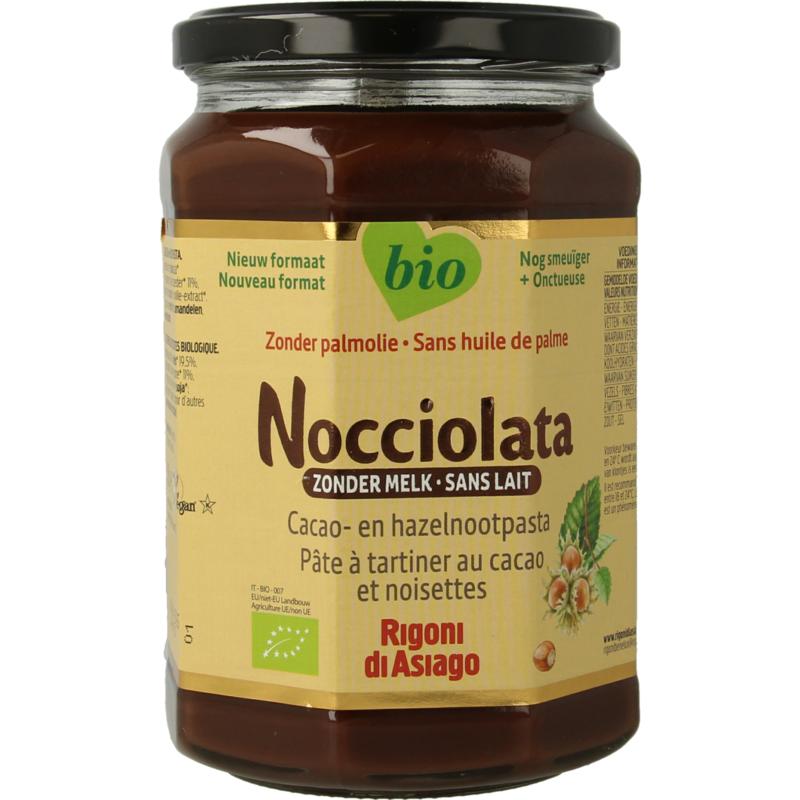 Nocciolata Hazelnootpasta zonder melk bio (650 gr)