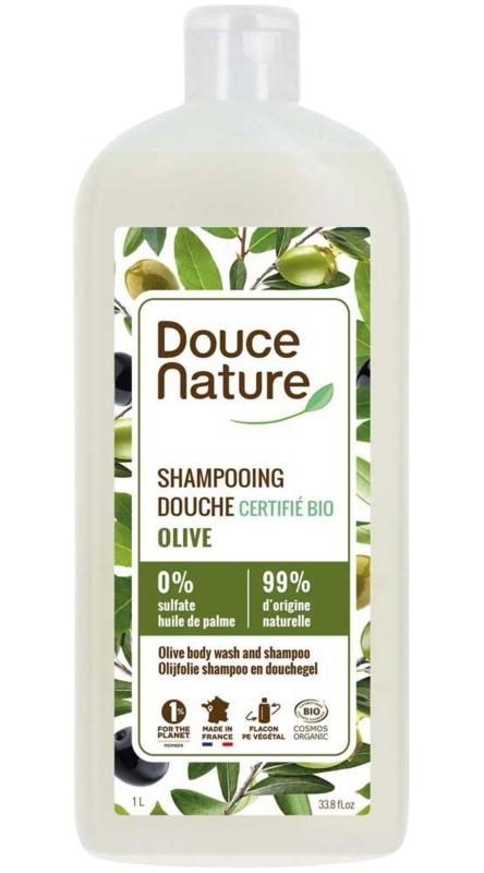Douce Nature Douchegel & shampoo olijf bio (1000 ml)