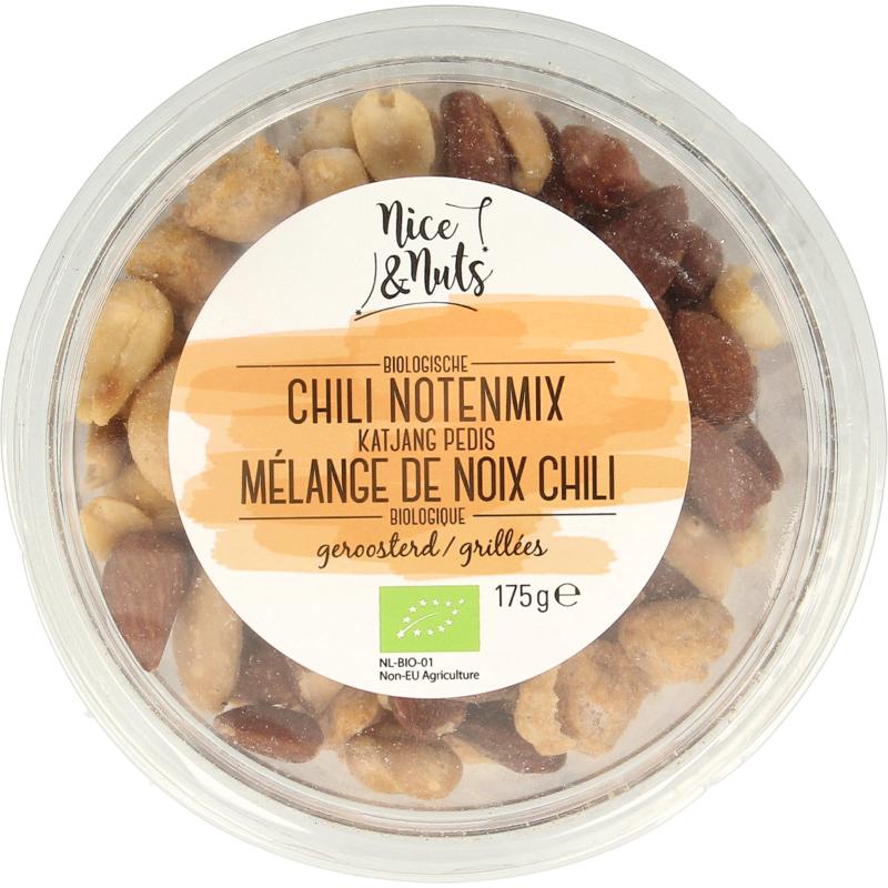 Nice & Nuts Chili Notenmix Met Katjang Ped Is Geroosterd Bio (175 gr)