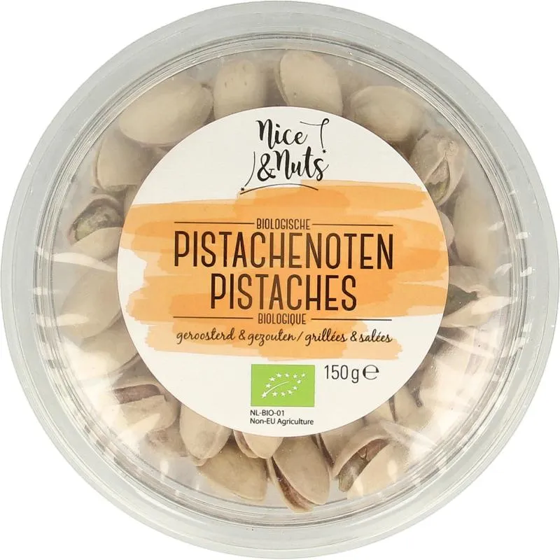 Nice & Nuts Pistache Noten In Dop Gezouten Geroosterd Bio (150 gr)
