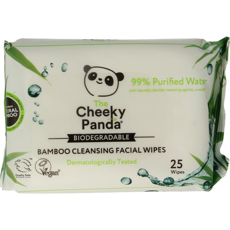 The Cheeky Panda Bamboe gezichtsreinigingsdoekj es parfumvrij (25 stuks)
