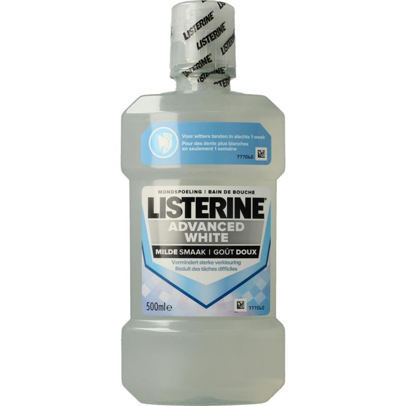 Listerine Mondwater advanced white mild (500 ml)