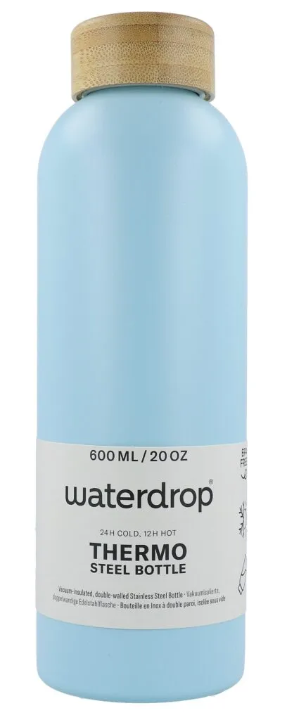 Waterdrop Drinkfles Roestvrijstaal Pastel Turquoise Matt (600 ml)