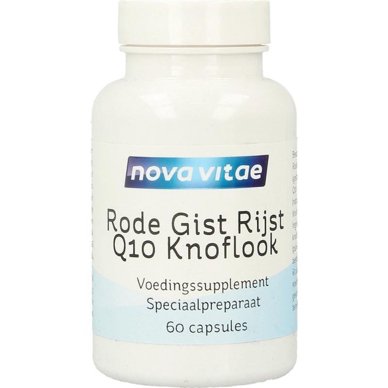 Nova Vitae Rode gist rijst+ Q10 + knofloo k (60 vega capsules)