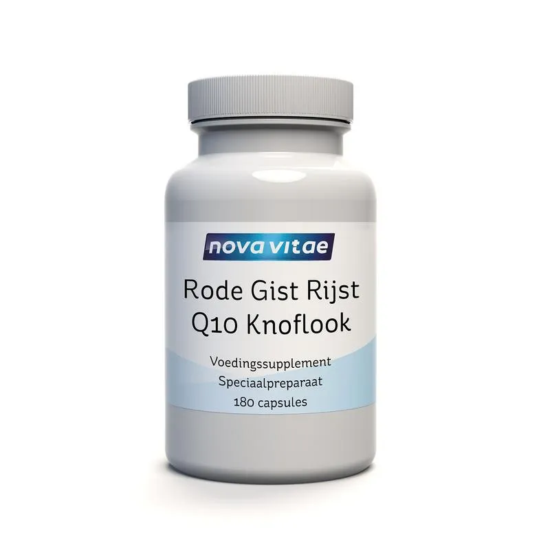 Nova Vitae Rode gist rijst + Q10 + knoflo ok (180 vega capsules)