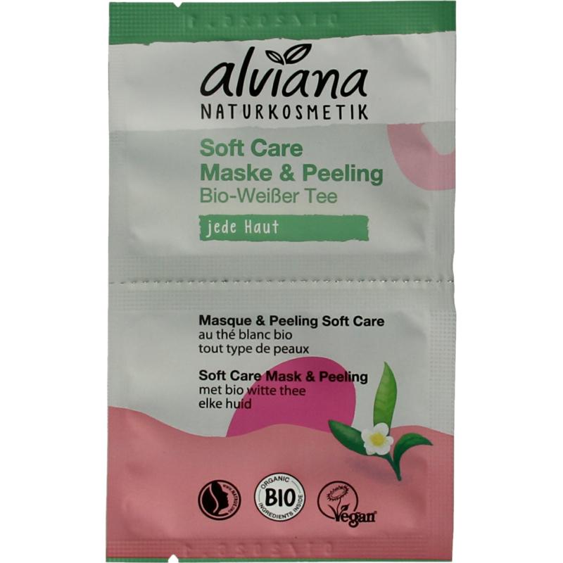 Alviana Soft care mask & peeling met b iologisch witte thee (2 stuks)