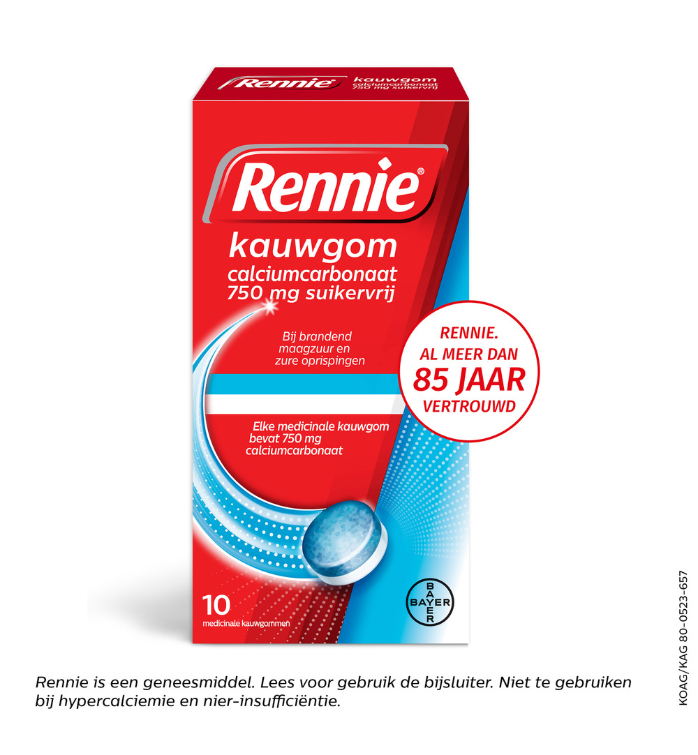 Rennie Kauwgom suikervrij 750mg (10stuks) - image 2