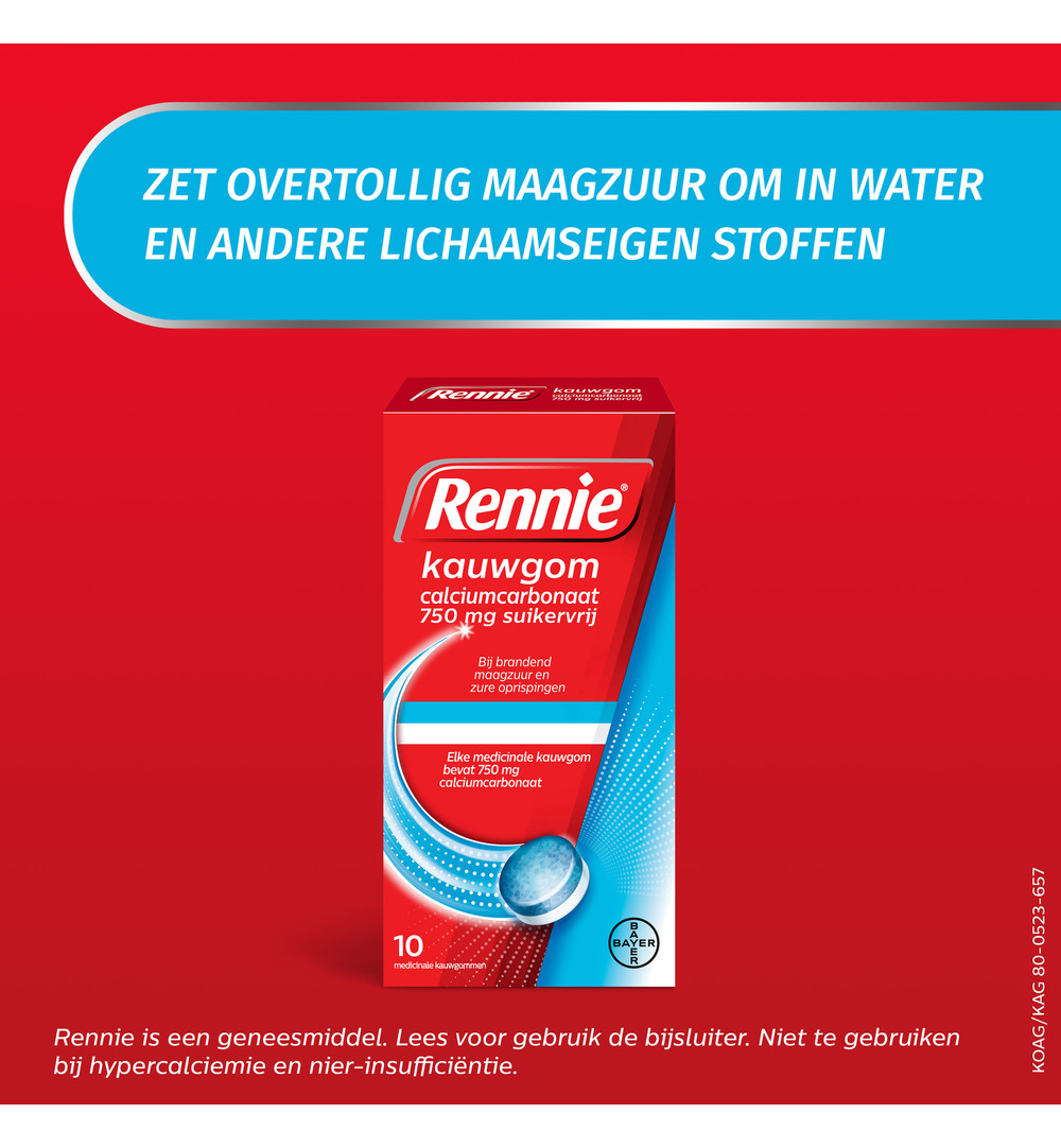 Rennie Kauwgom suikervrij 750mg (10stuks) - image 5