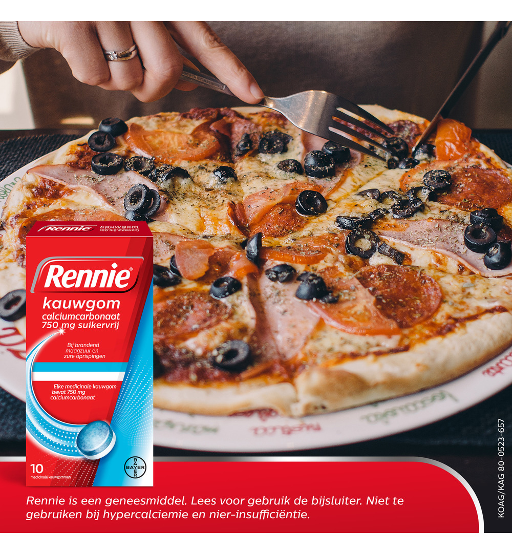 Rennie Kauwgom suikervrij 750mg (10stuks) - image 7