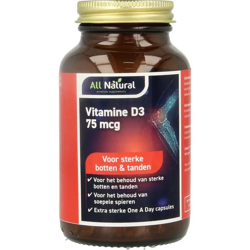 All Natural Vitamine D3 75mcg (30 capsules)