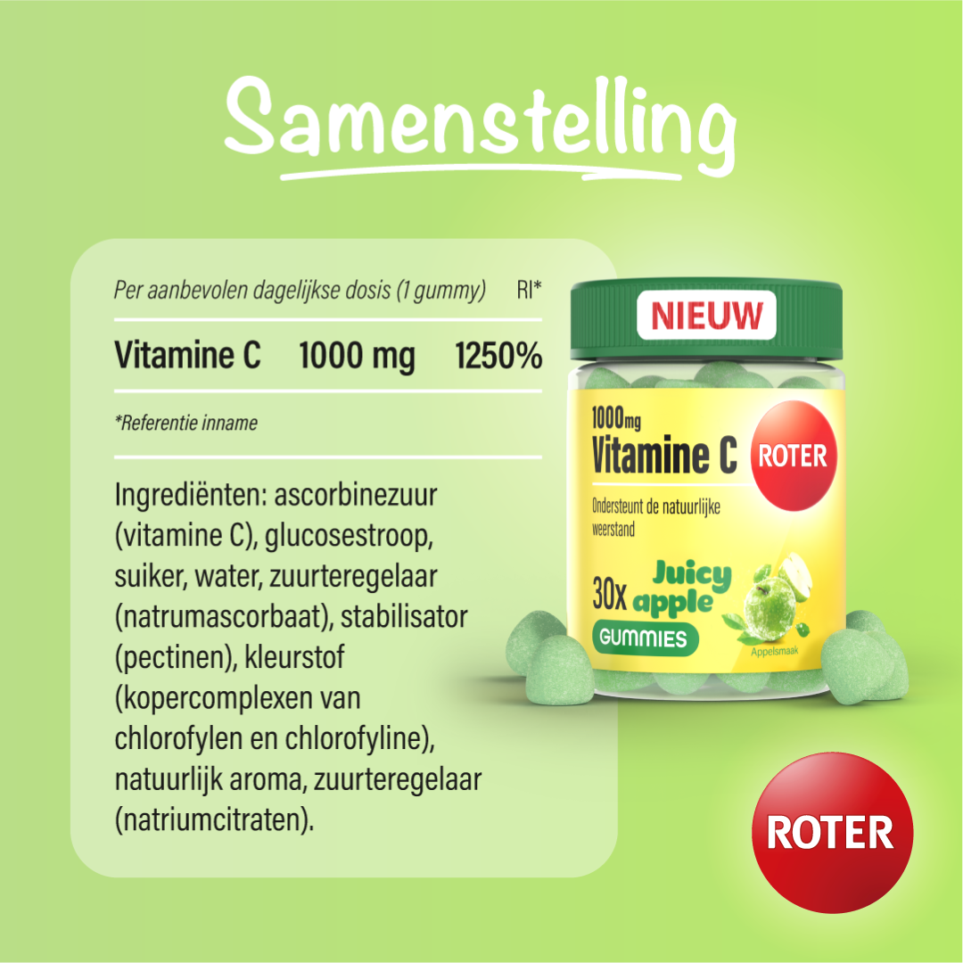 Roter Vitamine C 1000 mg Juicy Apple (30 gummies) - image 3