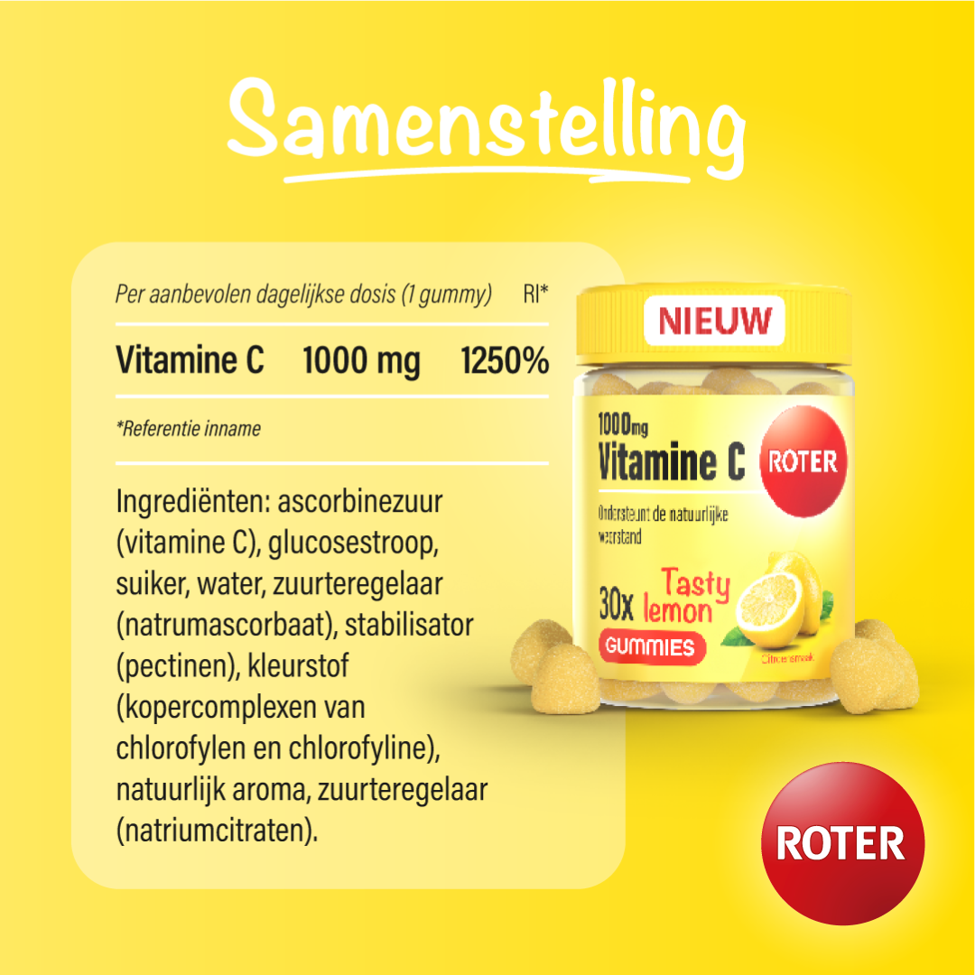 Roter Vitamine C 1000mg Tasty Lemon (30 gummies) - image 4