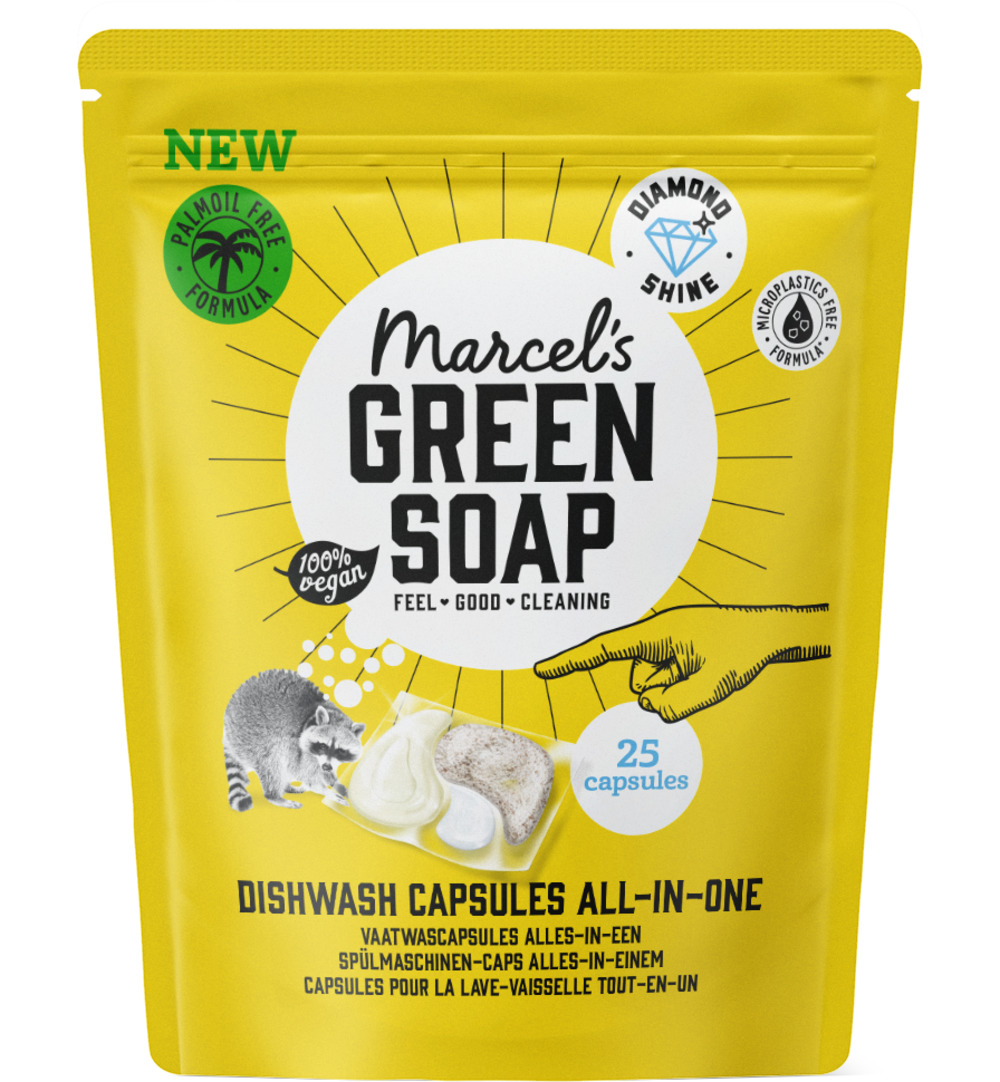 Marcel's Green Soap Dishwash capsules (25 stuks)