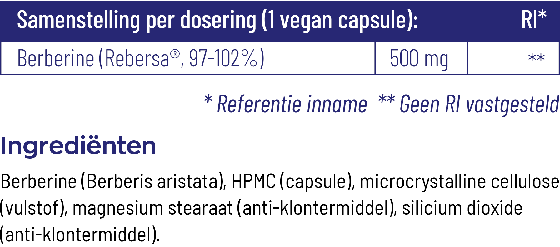 Vitakruid Berberine 500 Rebersa® 97-102% Berberine Zouten (90 vega capsules) - image 4
