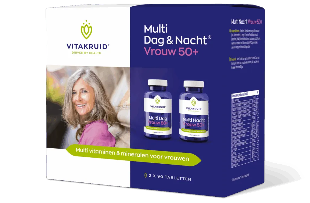 Vitakruid Multi Dag & Nacht Vrouw 50+ 100% Vegan (2 X 90 tabletten)