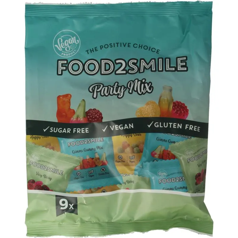 Food2Smile Party mix uitdeelzak 9 zakjes (180 gr)