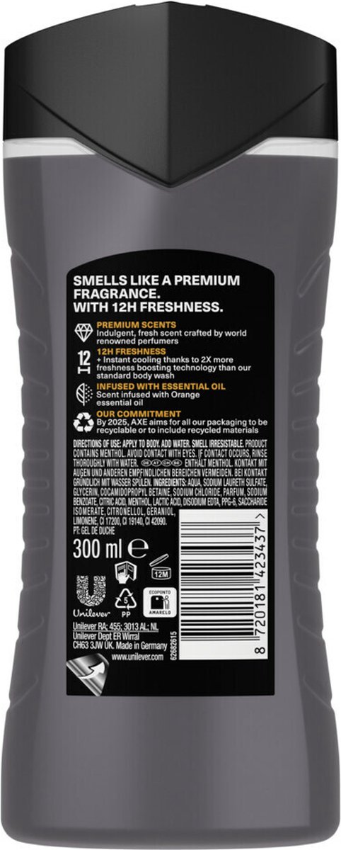 Axe Showergel black vanilla (300 ml)