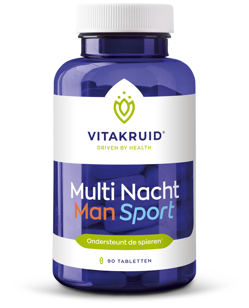 Vitakruid Multi Nacht Man Sport 100% Vegan (90 tabletten)