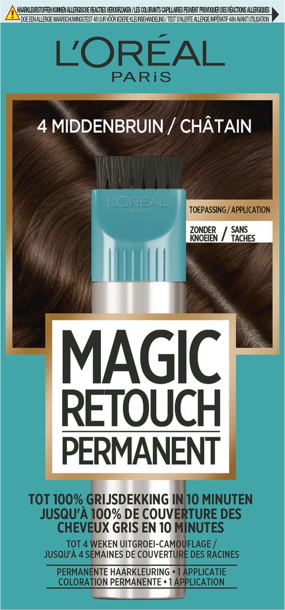 Loreal Paris Magic Retouch Permanente Haarkleuring nr 4 Middenbruin (1 stuk)