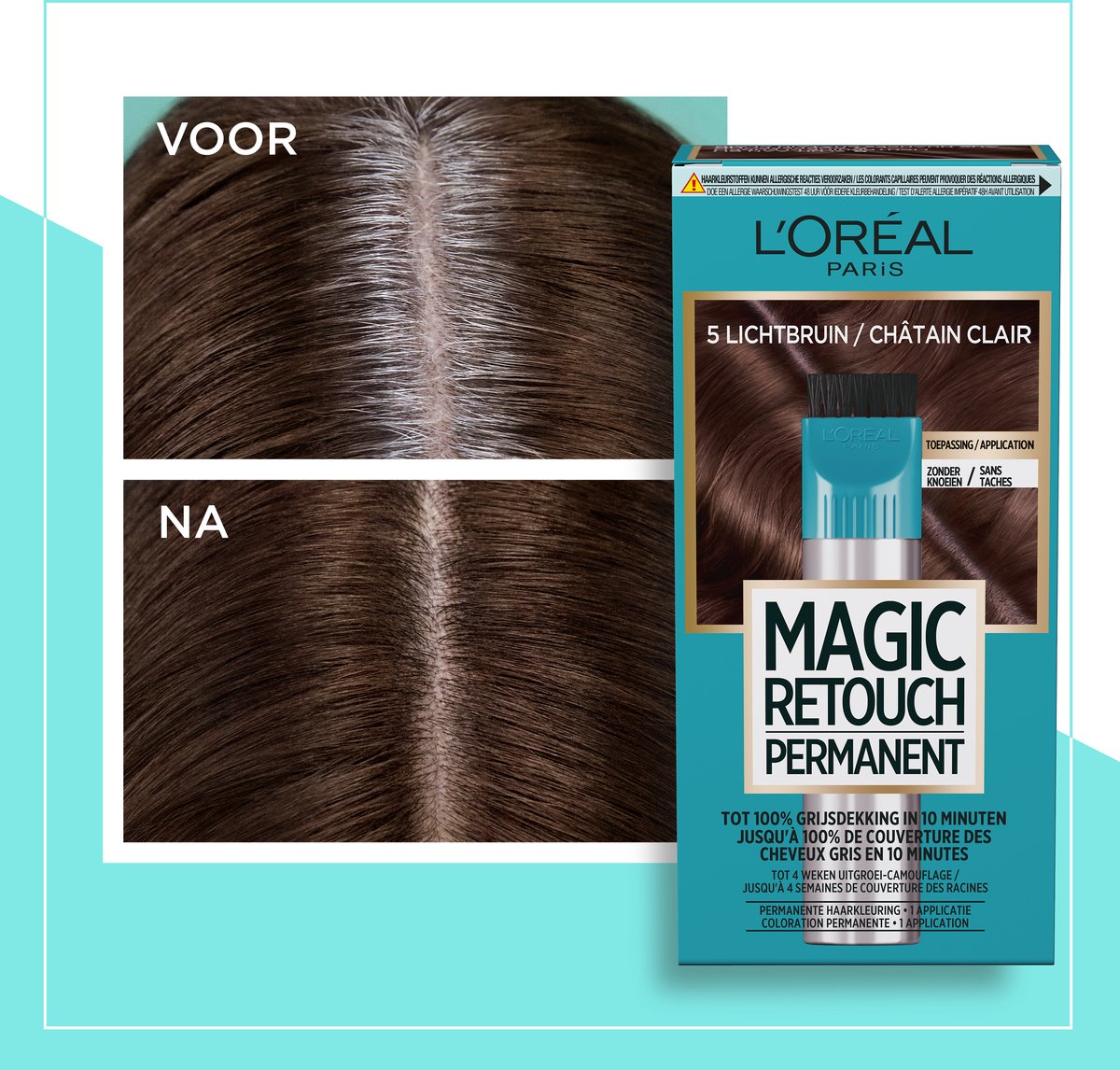 Loreal Paris Magic Retouch Permanente Haarkleurig nr 5 Lichtbruin (1 stuk)