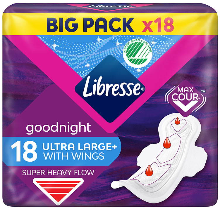 Libresse Maandverband ultra night with wings (18 stuks)