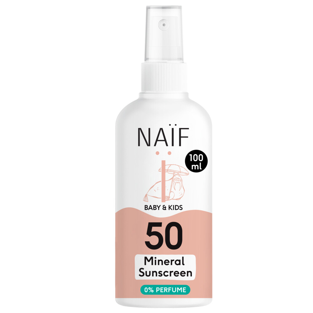 Naïf Zon baby & kids spray SPF50 parfumvrij (100 ml)