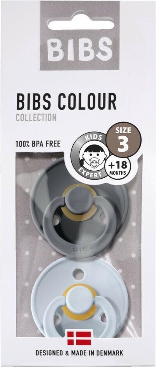 Bibs Fopspeen maat 3 baby blue (2 stuks)