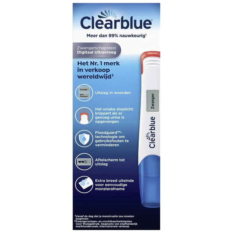 Clearblue Digitaal ultra vroeg (2 stuks)