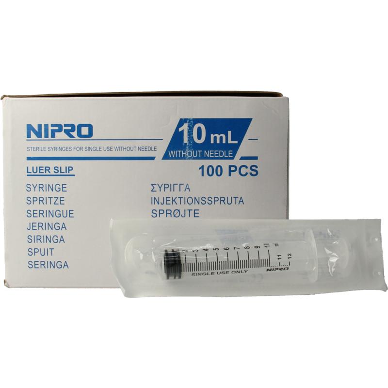 Nipro Injectiespuit luer 10ml 3-deli g (100 stuks)