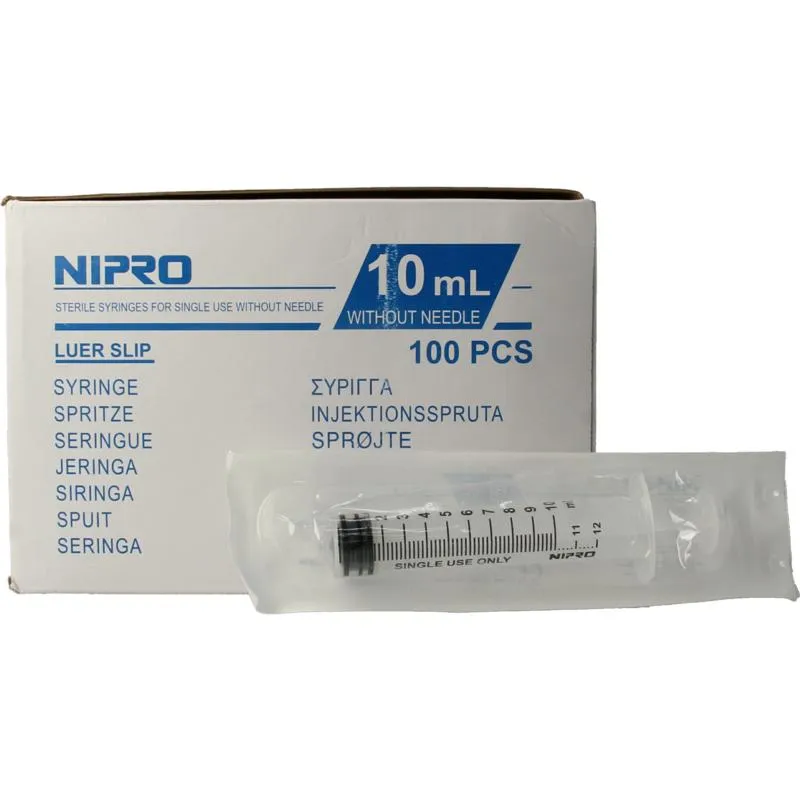 Nipro Injectiespuit luer 10ml 3-deli g (100 stuks)