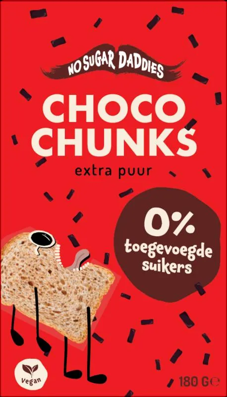 No Sugar Daddies Choco chunks extra puur bio (180 gr)