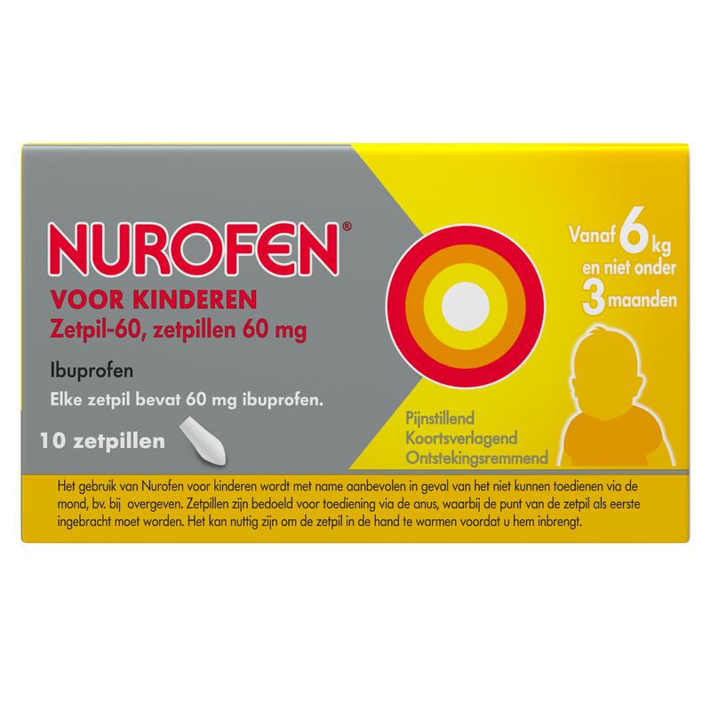 Nurofen Ibuprofen voor Kinderen 60mg (10 zetpillen)