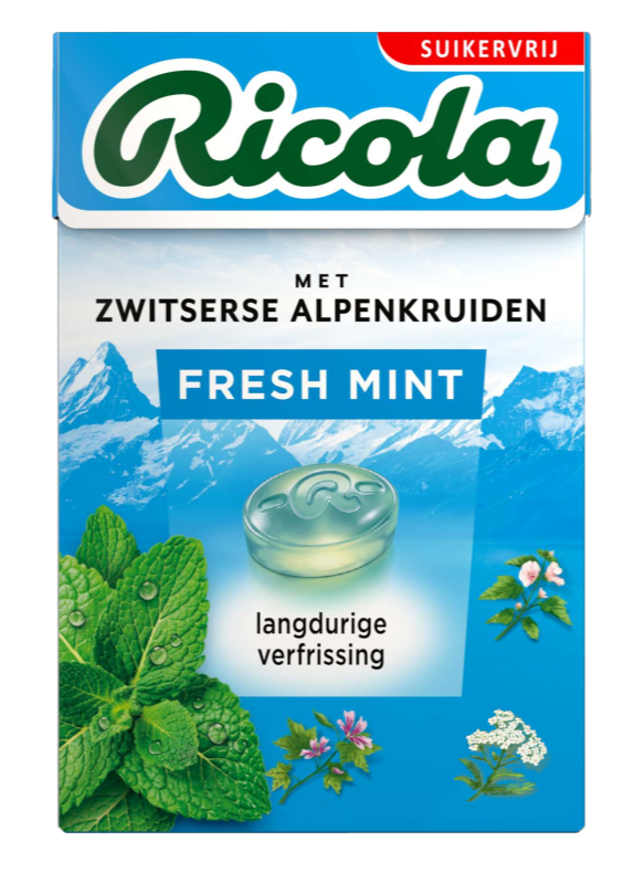 Ricola Fresh Mint Suikervrij (50 gr)