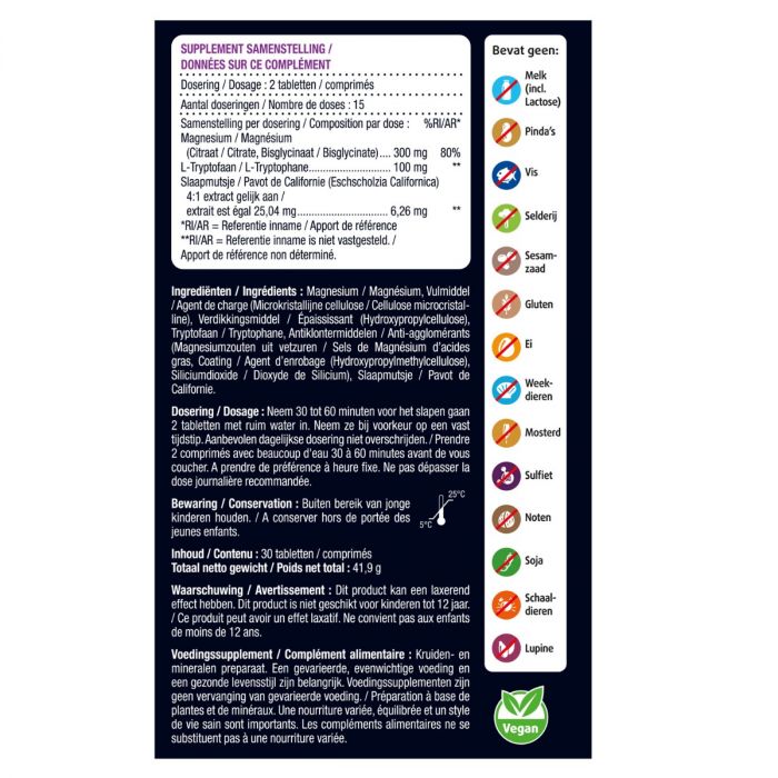 Lucovitaal Magnesium Nacht (30 tabletten)