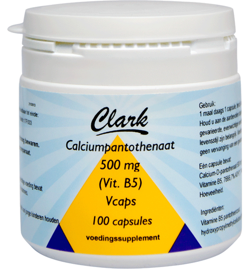 Clark Vitamine B5 pantotheenzuur 500mg (100 capsules)