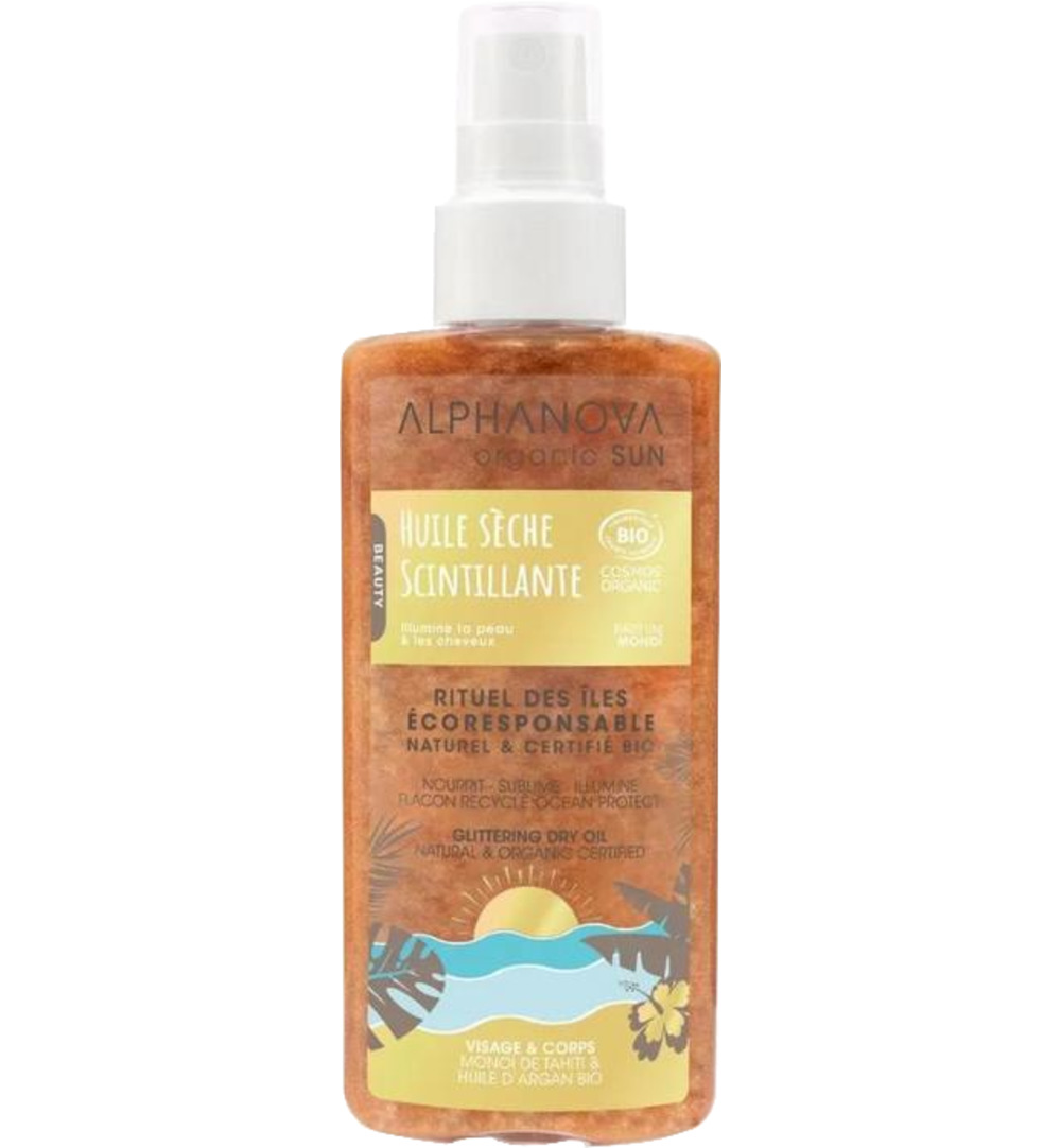 Alphanova Sun Sun dry oil spray glitter vegan (125 ml)