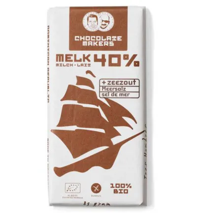 Chocolatemakers Tres Hombres 40% Met Zeezout Bio (85 gr)
