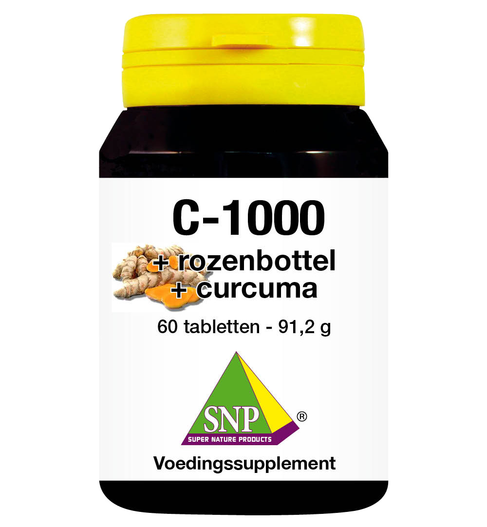 Snp Vitamine C + rozenbottel + curcuma 1000mg (60 tabletten)