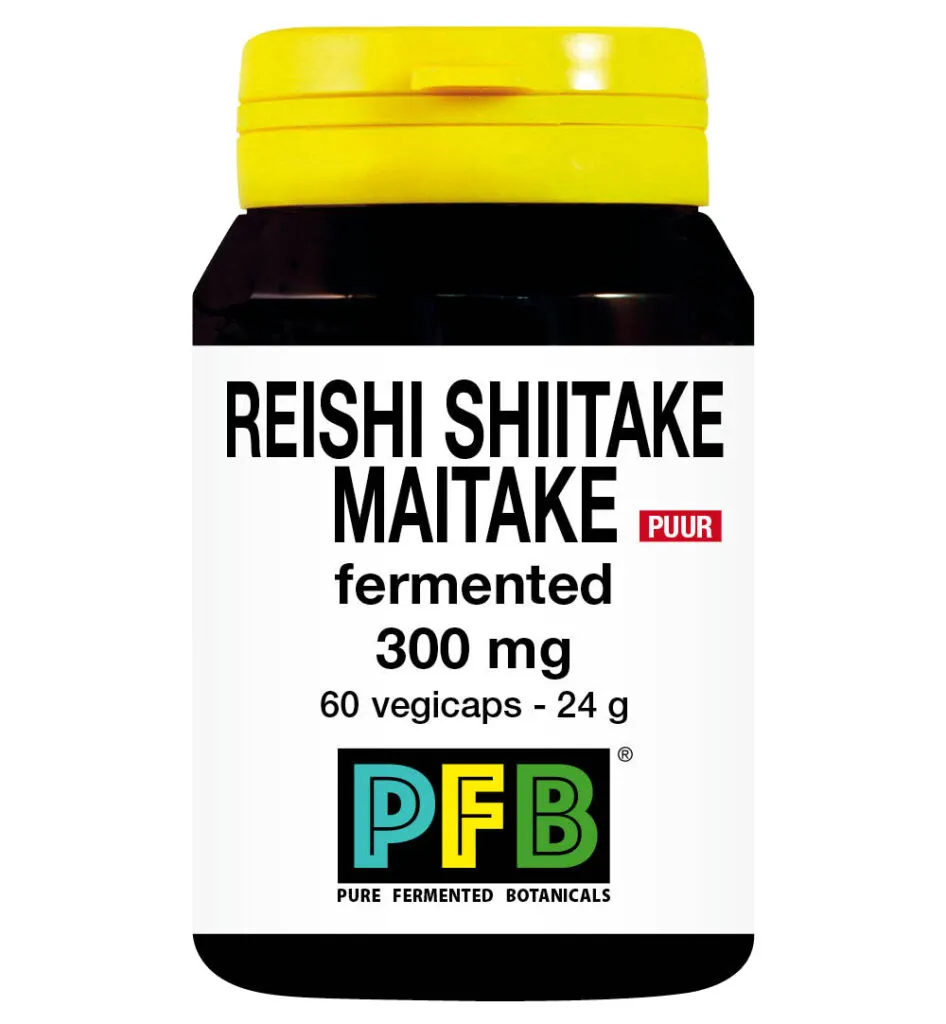 Snp Reishi shiitake maitake fermented 300mg puur (60 vega capsules)