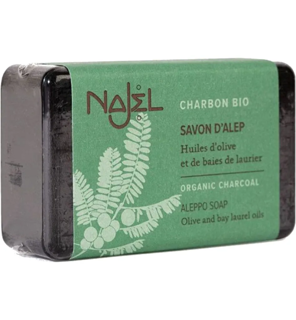Najel Aleppo olijfzeep met charcoal (100 gr)