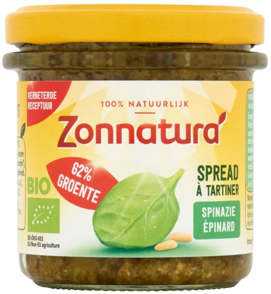 Zonnaturagroentespread spinazie bio (135 gr)