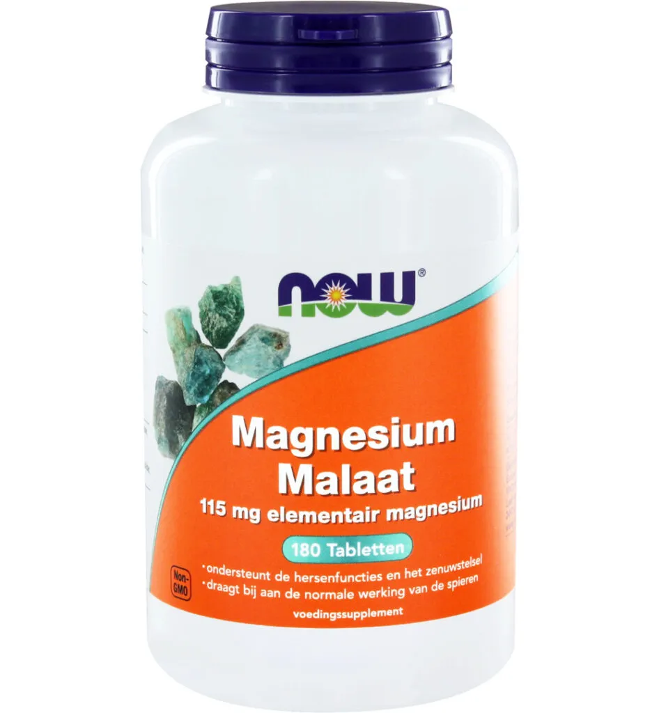 Now Magnesium malaat 115 mg (180 tabletten)