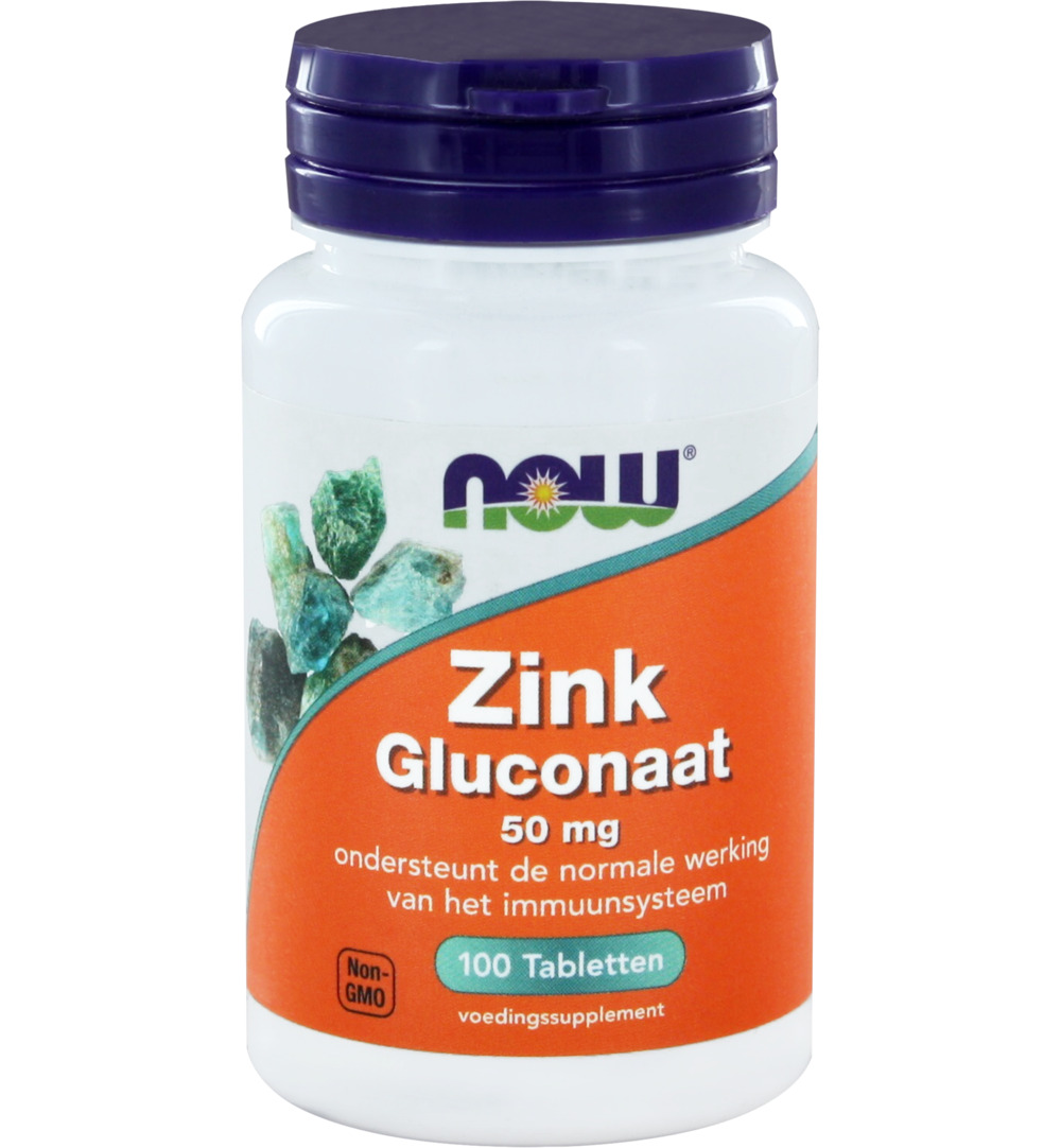 Now Zink gluconaat 50mg (100 tabletten)