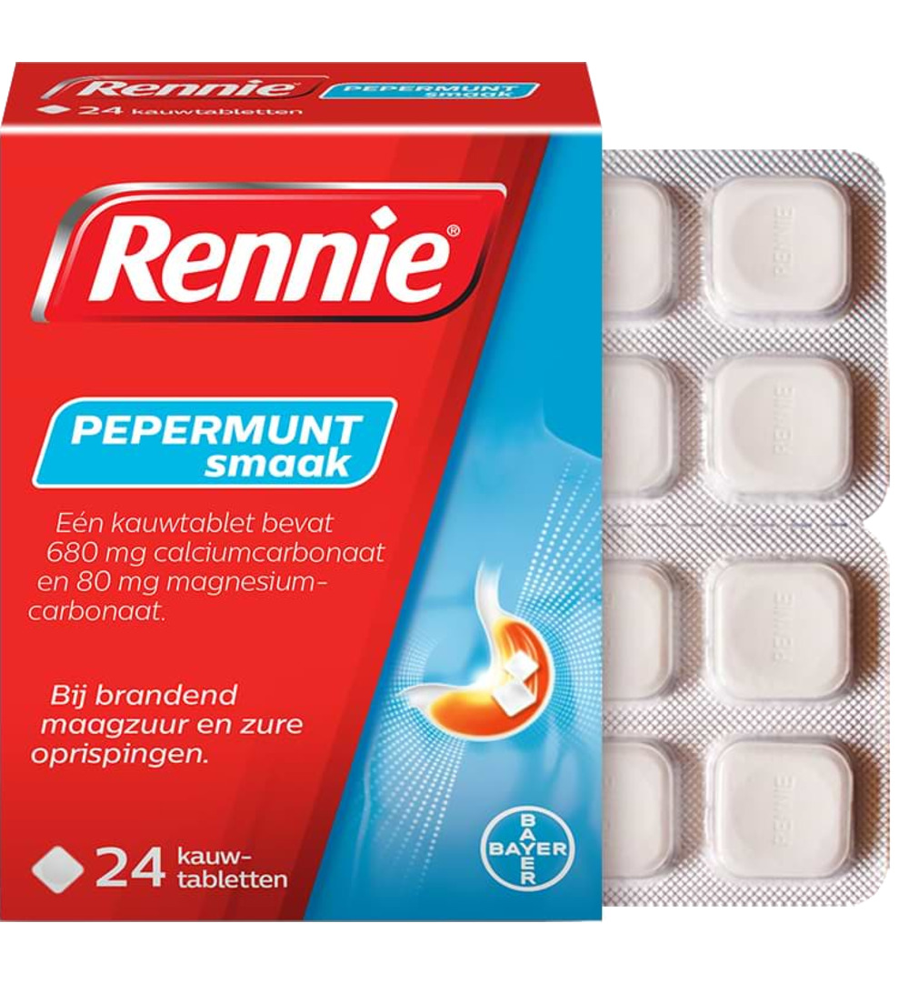Rennie Pepermunt (24 kauwtabletten)