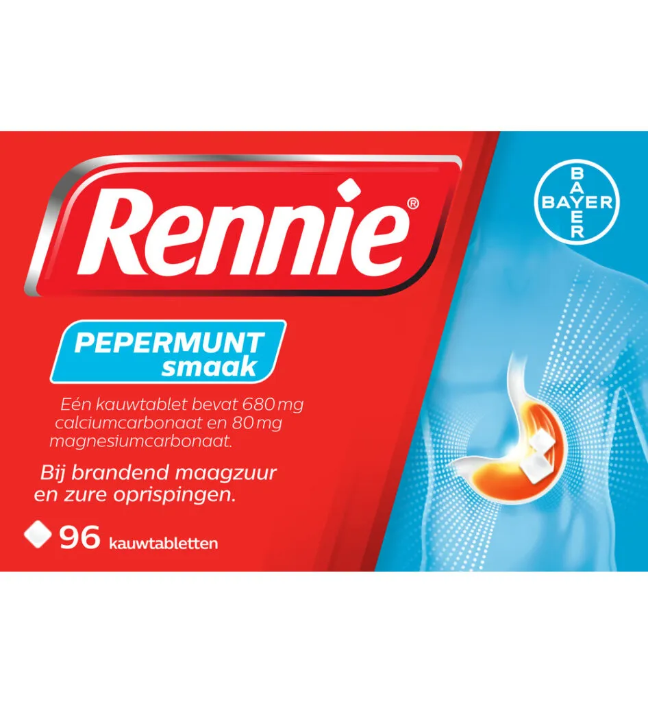 Rennie Pepermunt (96 kauwtabletten)