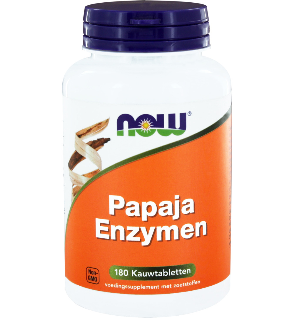 Now Papaya enzymen  (180 kauwtabletten)